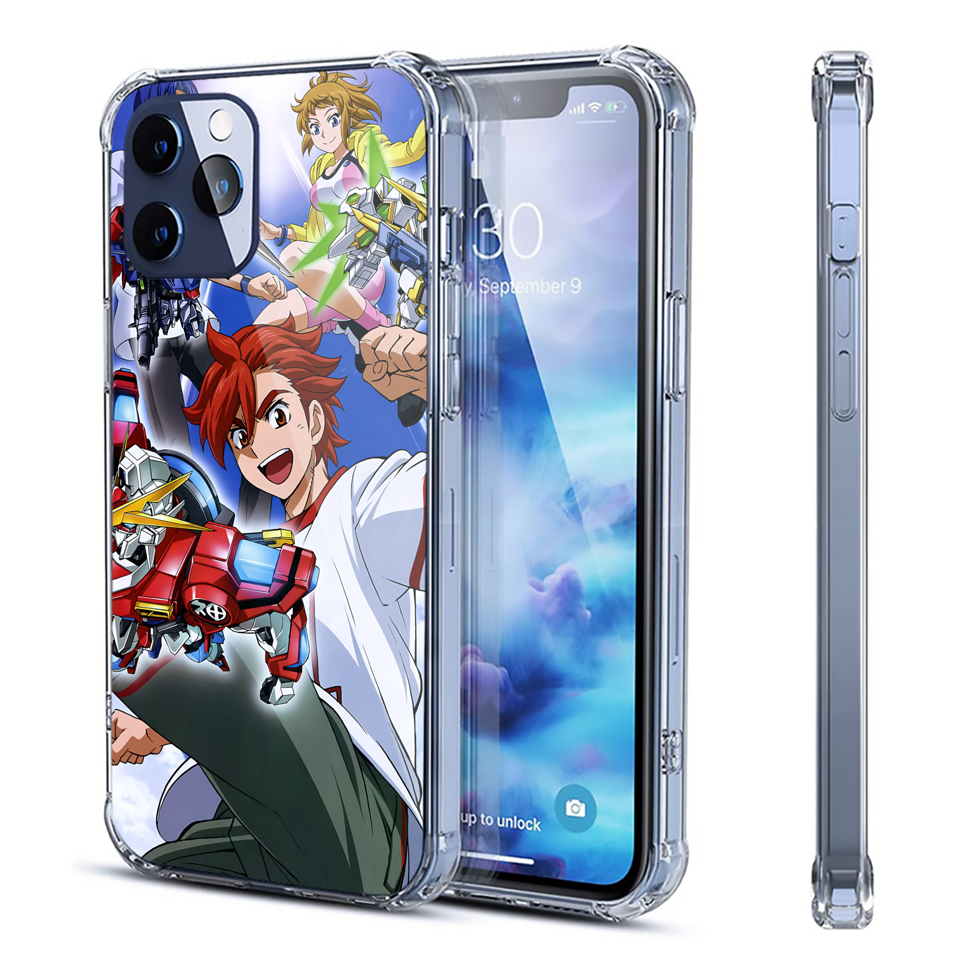 （画像用） 機動戦士ガンダム Mobile Suit Gundam 【iPhone 12シリーズ対応】透明スマホケース（クリアソフトケース）